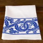 Tela de linho de artesanato italiano com design impresso à mão - marcas registradas Viadurini