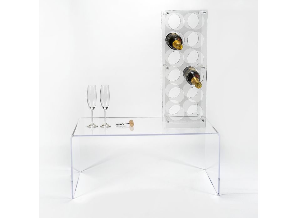 Porta-garrafa transparente de plexiglás fabricado na Itália - lamentações Viadurini