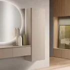 Cabideiro em melamina laqueada com porta em MDF e prateleira interna - Lunis Viadurini