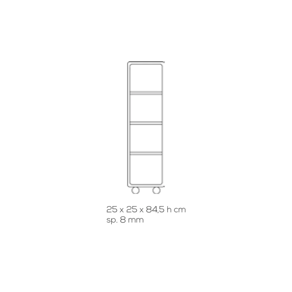 Coluna Carrinho em Cristal Acrílico Transparente 1 ou 3 Prateleiras - Minervo Viadurini