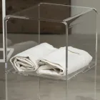 Coluna Carrinho em Cristal Acrílico Transparente 1 ou 3 Prateleiras - Minervo Viadurini