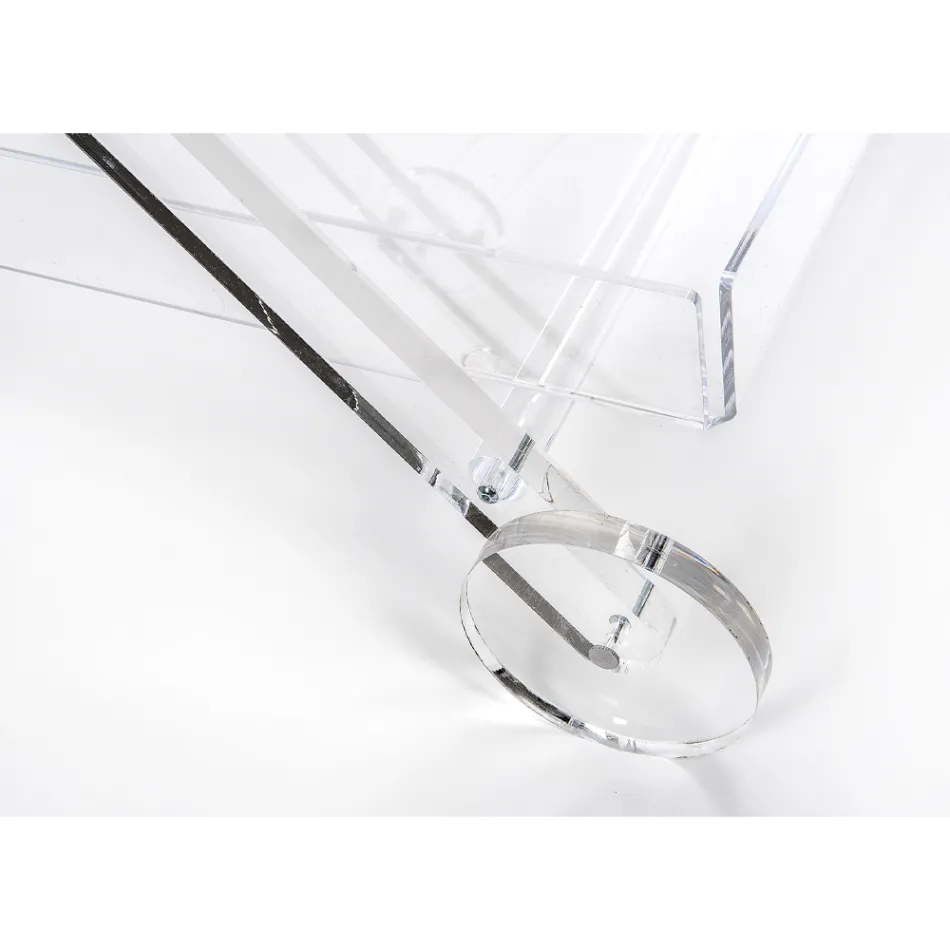 Carrinho de Cozinha 4 Rodas em Plexiglass Transparente ou Madeira - Magimbo Viadurini