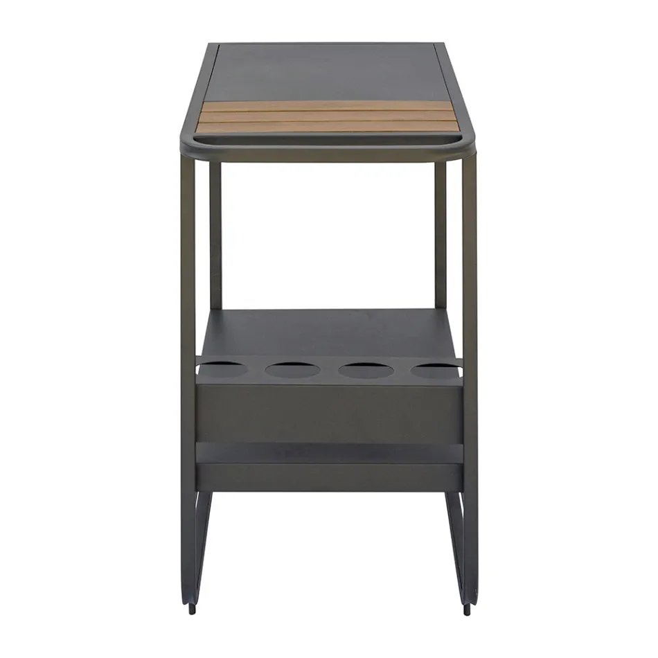 Carrinho de exterior em alumínio e resina com rodas - Virel Viadurini