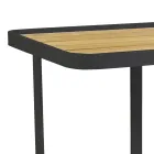 Carrinho de alumínio em diferentes acabamentos com rodas e tampo de teca - Tenda Viadurini