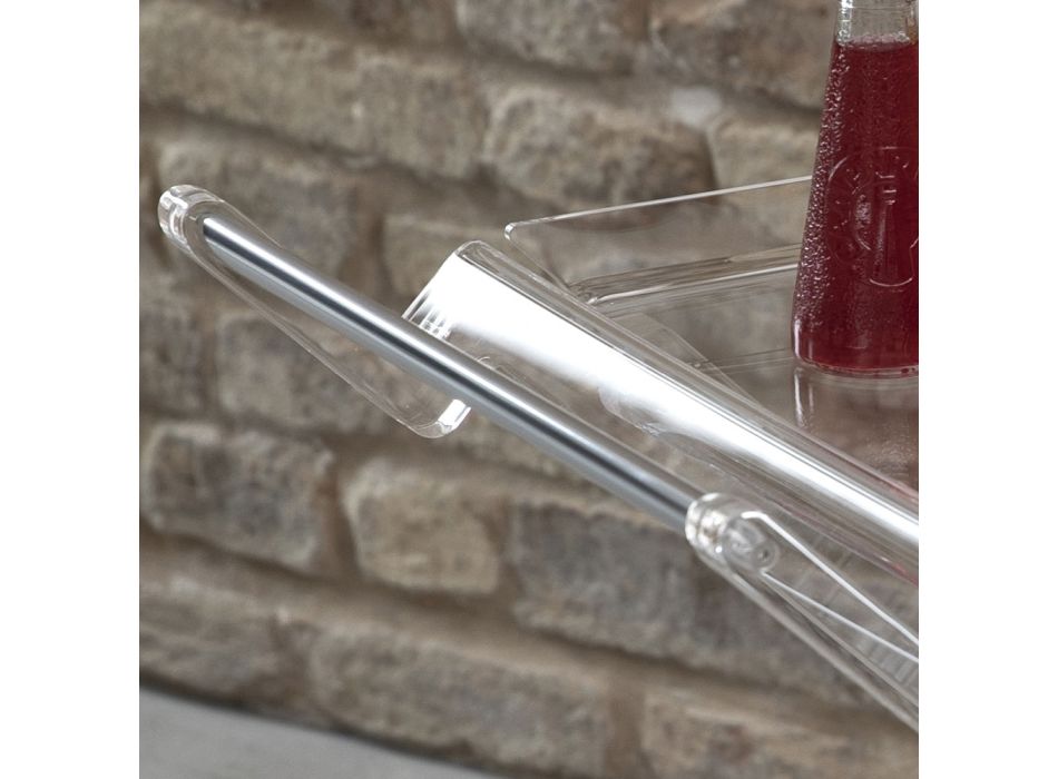 Carrinho dobrável em cristal acrílico transparente 2 bandejas - Aristocles Viadurini