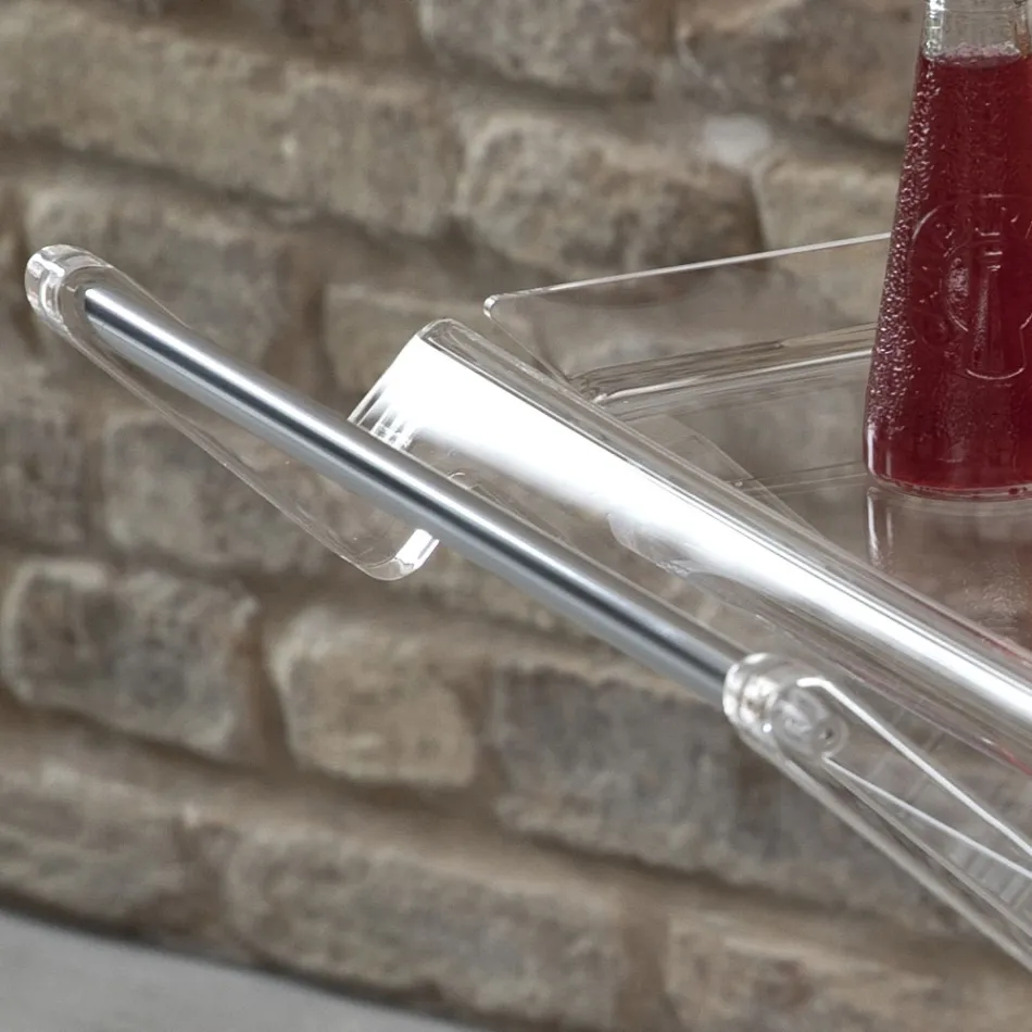 Carrinho dobrável em cristal acrílico transparente 2 bandejas - Aristocles Viadurini