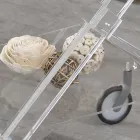 Carrinho dobrável em cristal acrílico transparente 2 bandejas - Aristocles Viadurini