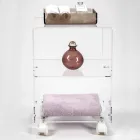 Carrinho de objetos com rodas de acrílico fabricado na Itália - Rudolf Viadurini