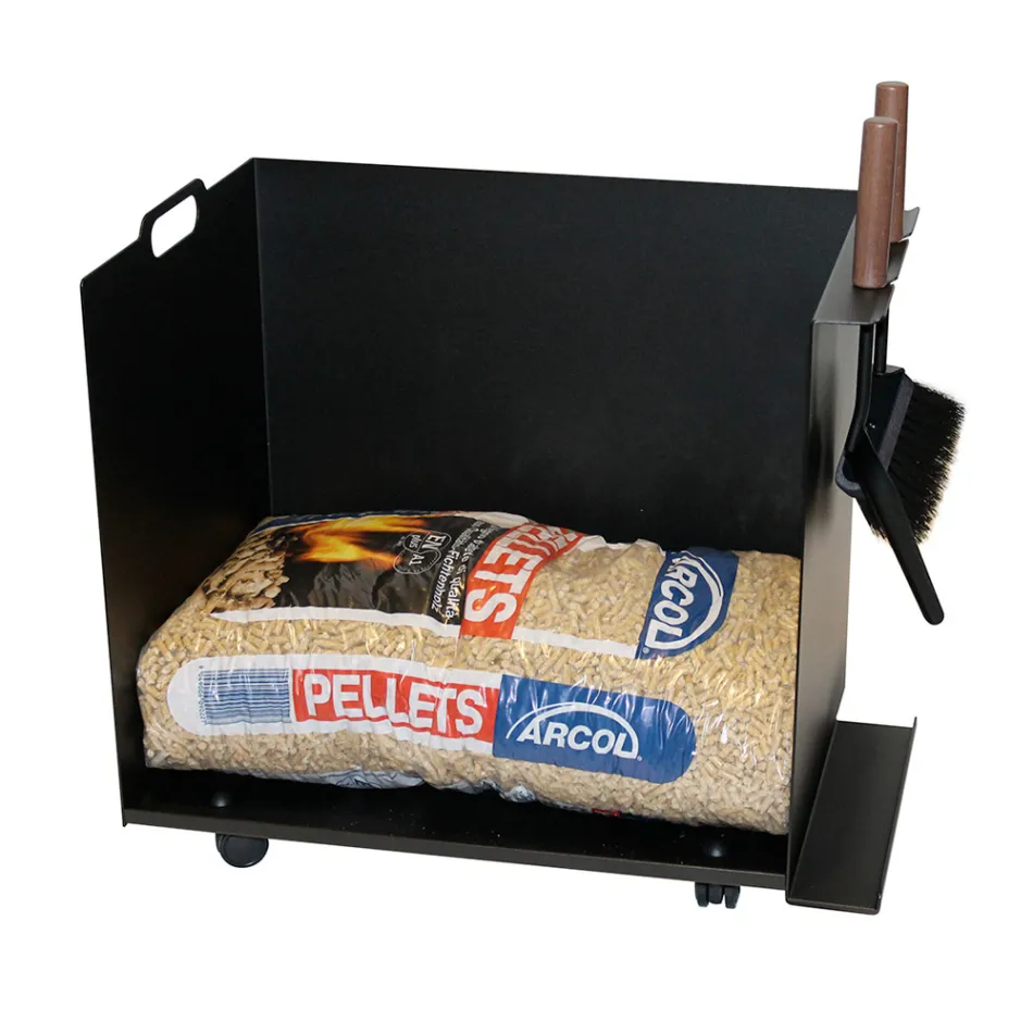 Carrinho porta saco de pellets metálico com rodas fabricado na Itália - Pinguino Viadurini