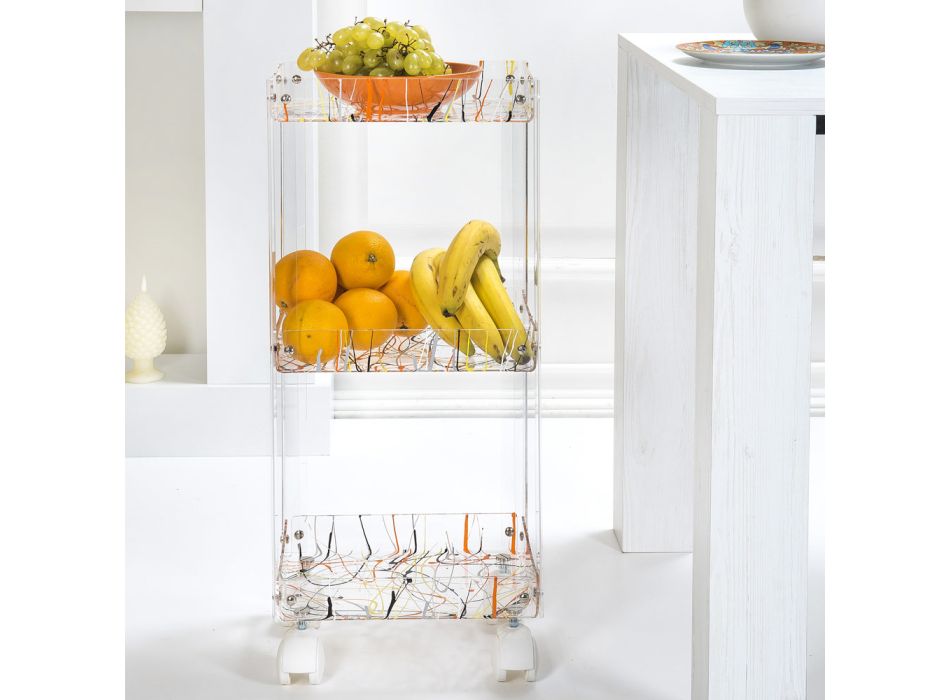 Carrinho de Alimentos em Plexiglass Transparente Fabricado na Itália - Galatius Viadurini