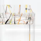 Carrinho de comida de plexiglás transparente feito na Itália - Galatius Viadurini