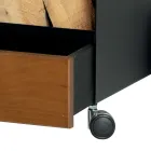 Carrinho de madeira com gaveta e rodas Fabricado na Itália - Alpaca Viadurini