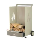 Carrinho de madeira com gaveta e rodas Fabricado na Itália - Alpaca Viadurini