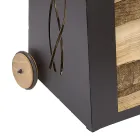 Carrinho de Lenha Interno Ferro Pintado Preto Fabricado na Itália - Chloe Viadurini