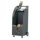 Carrinho metálico de madeira com prateleira e 4 rodas Fabricado na Itália - Geco Viadurini