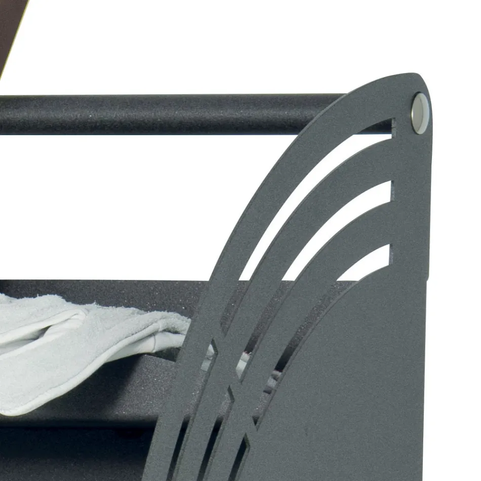 Carrinho metálico de madeira com prateleira e 4 rodas Fabricado na Itália - Geco Viadurini