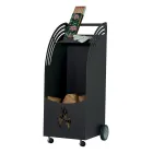 Carrinho metálico de madeira com prateleira e 4 rodas Fabricado na Itália - Geco Viadurini