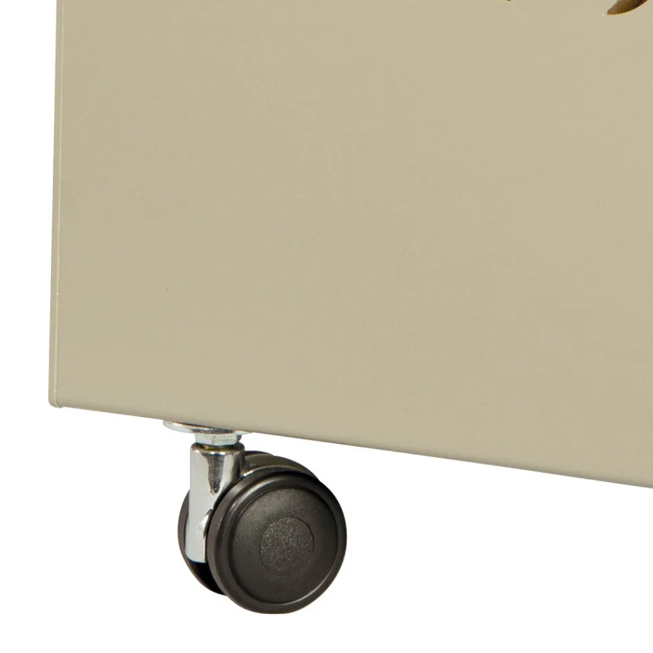 Carrinho metálico de madeira com 4 rodas Fabricado na Itália - Coccinella Viadurini