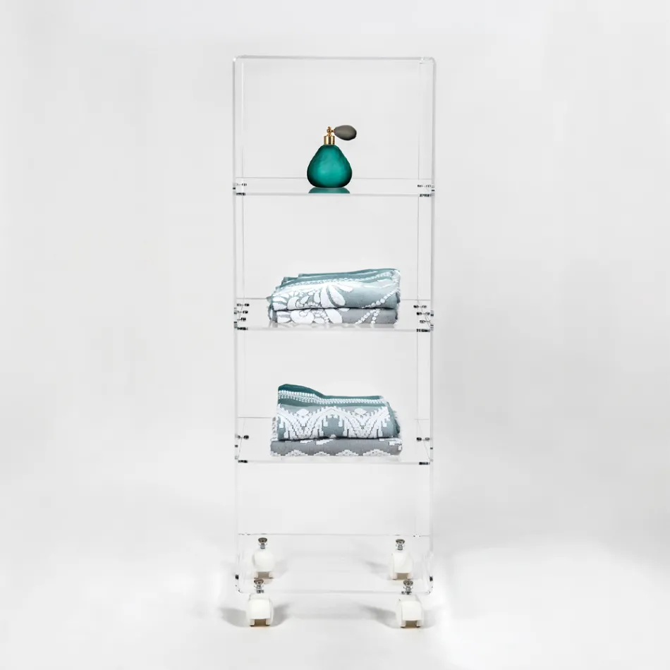 Carrinho de armazenamento de cozinha em plexiglass fabricado na Itália - Ercolano Viadurini