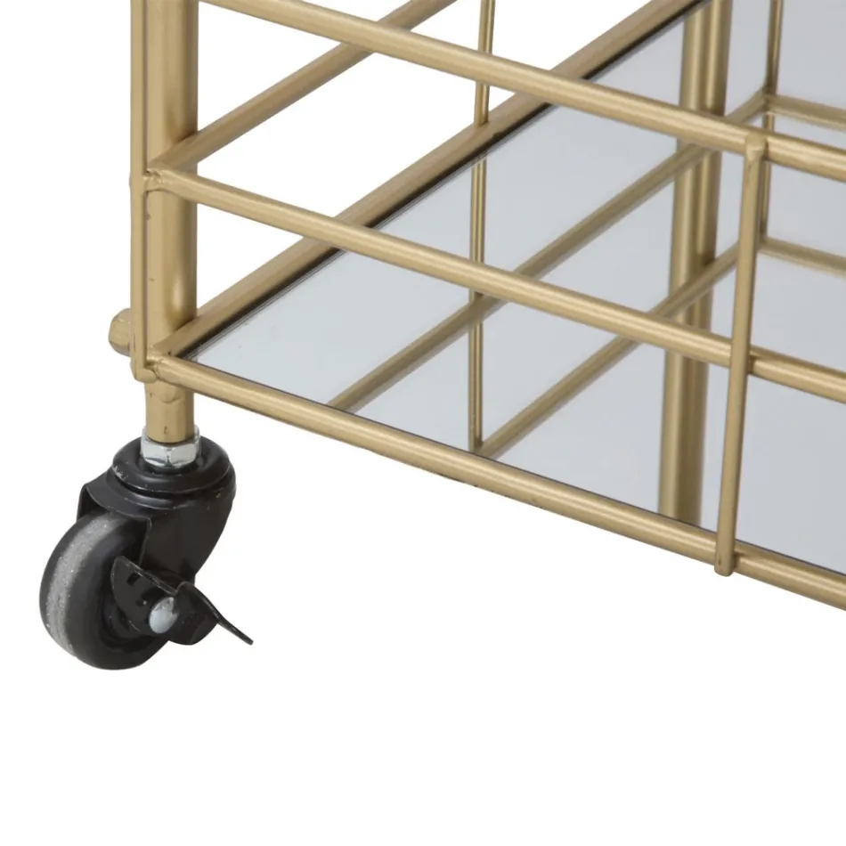 Carrinho de Alimentos com Estrutura em Ferro e Acabamento Dourado - Viviana Viadurini