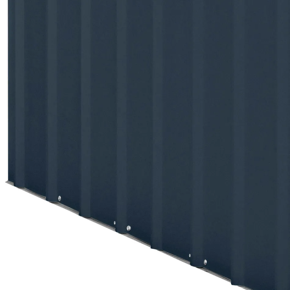 Galpão de jardim anexo em chapa de metal antracite com porta articulada - Cucciolo Viadurini