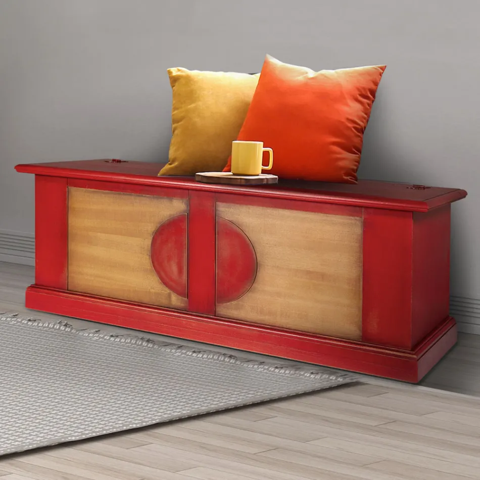 Baú em Madeira Folheada com Diferentes Acabamentos Made in Italy - Krishna Viadurini