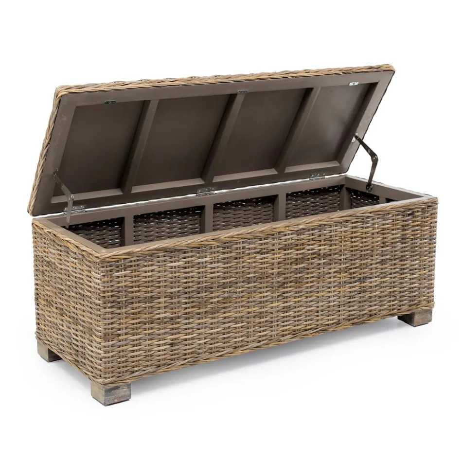 Baú ao ar livre em fibra natural de Kubù - Nogitsune Viadurini