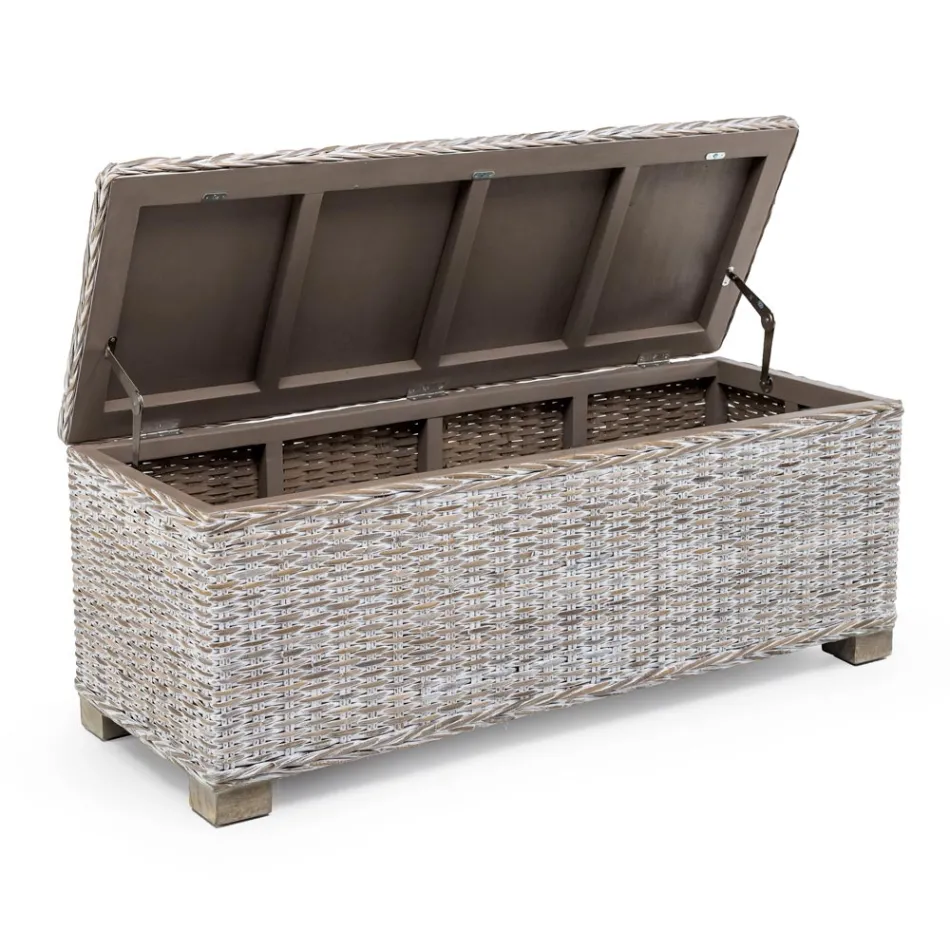 Baú ao ar livre em fibra natural de Kubù - Nogitsune Viadurini