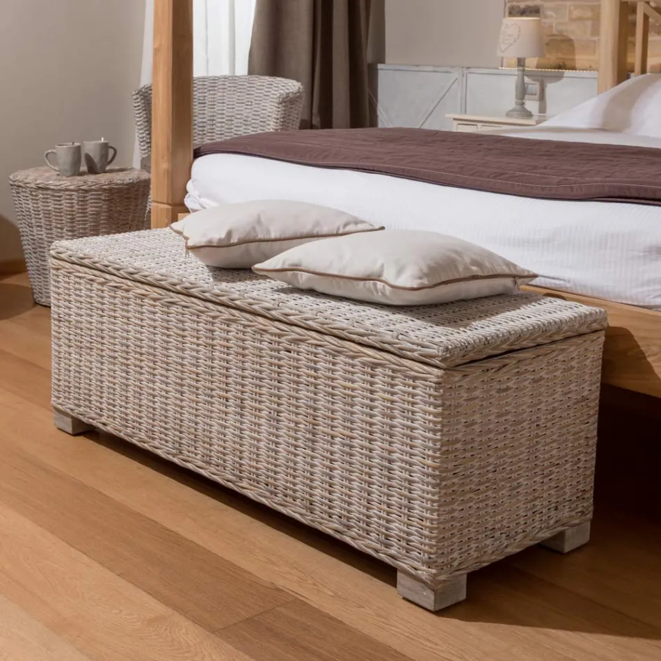 Baú ao ar livre em fibra natural de Kubù - Nogitsune Viadurini