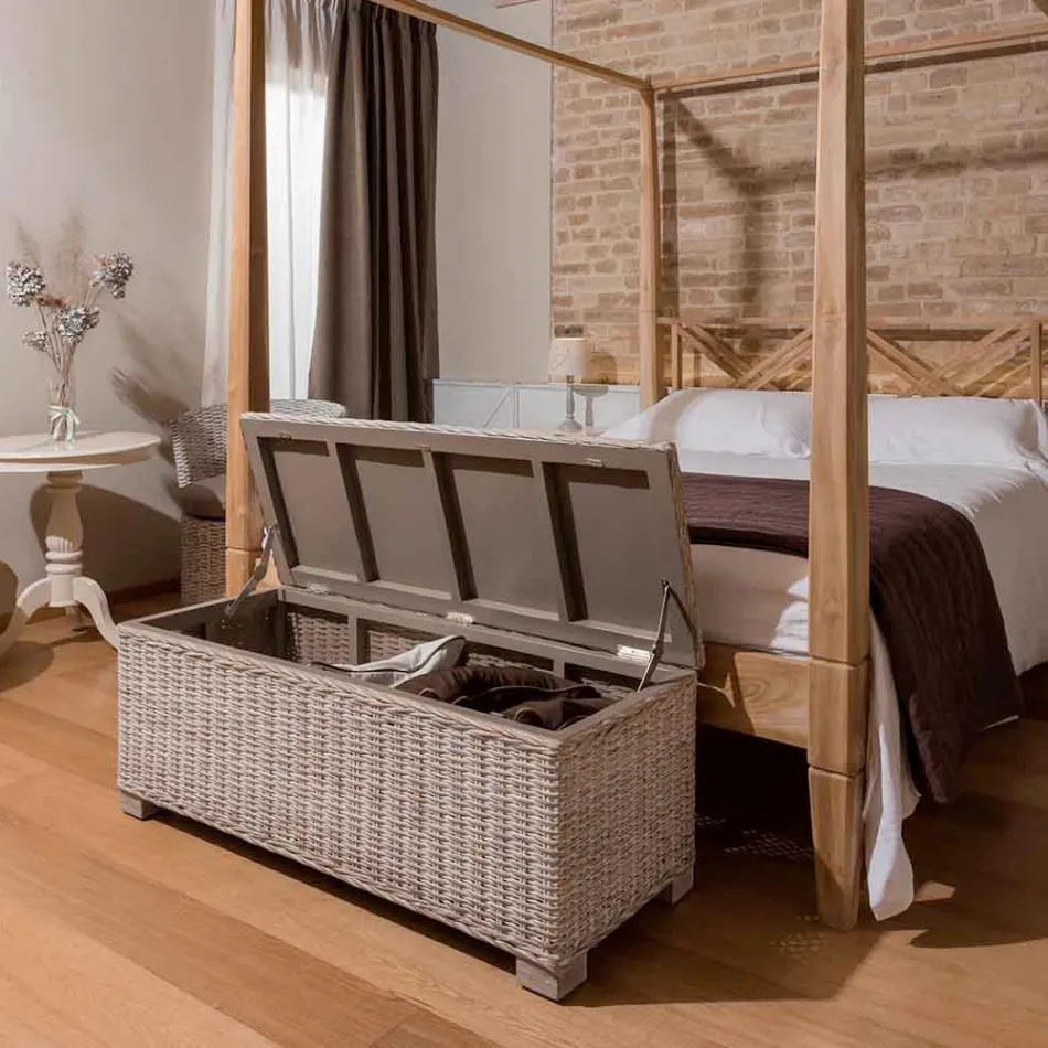 Baú ao ar livre em fibra natural de Kubù - Nogitsune Viadurini