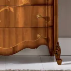 Cômoda de 7 gavetas em madeira de nogueira incrustada feita na Itália - Commodus Viadurini