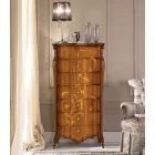 Cômoda de 7 gavetas em madeira de nogueira incrustada feita na Itália - Commodus Viadurini