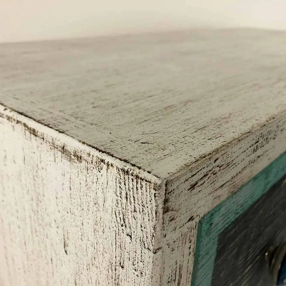 Cômoda Artesã em Madeira de Abeto com 3 Gavetas Made in Italy - Macaco Viadurini