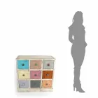 Cômoda Artesão em Madeira Maciça com 9 Gavetas Made in Italy - Pierrot Viadurini