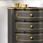 Cômoda de quarto com 5 gavetas de madeira clássicas feitas na Itália - Leonor Viadurini