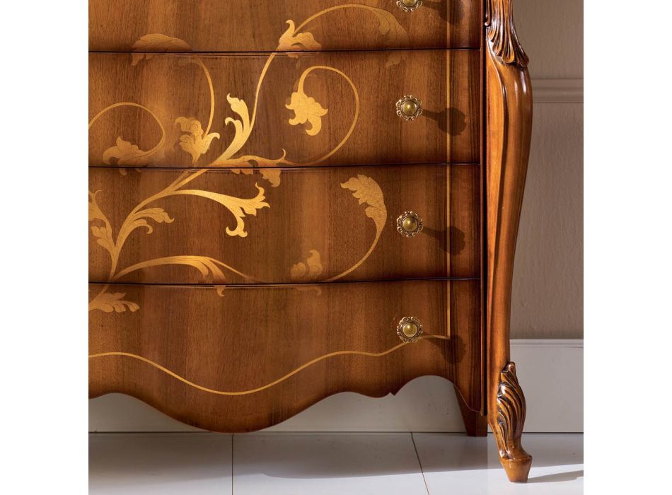 Cômoda de quarto de madeira embutida feita na Itália - Ottaviano Viadurini