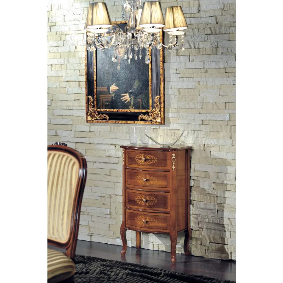 Cômoda Clássica em Madeira de Nogueira 4 ou 6 Gavetas Made in Italy - Katerine Viadurini