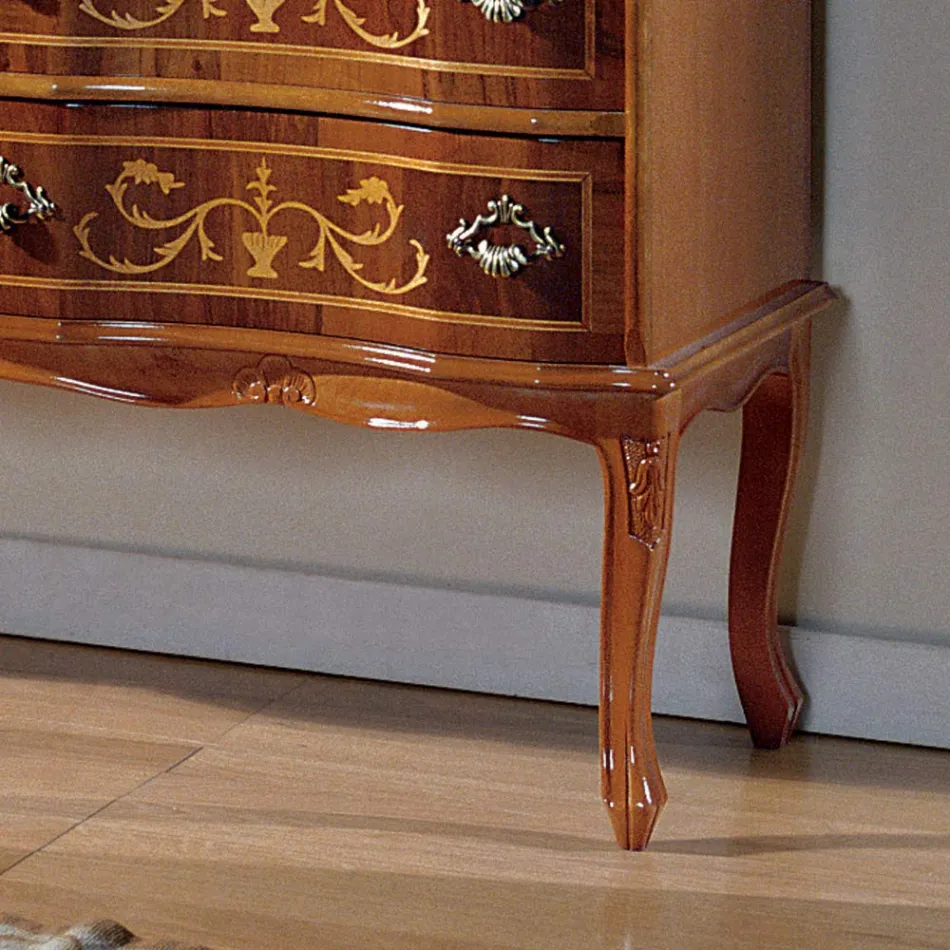 Cômoda Estilo Clássico em Madeira com 6 Gavetas Made in Italy - Elegante Viadurini