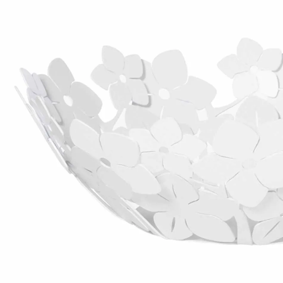 Peça central com flores em lama de ferro, branco ou azul - Marken Viadurini