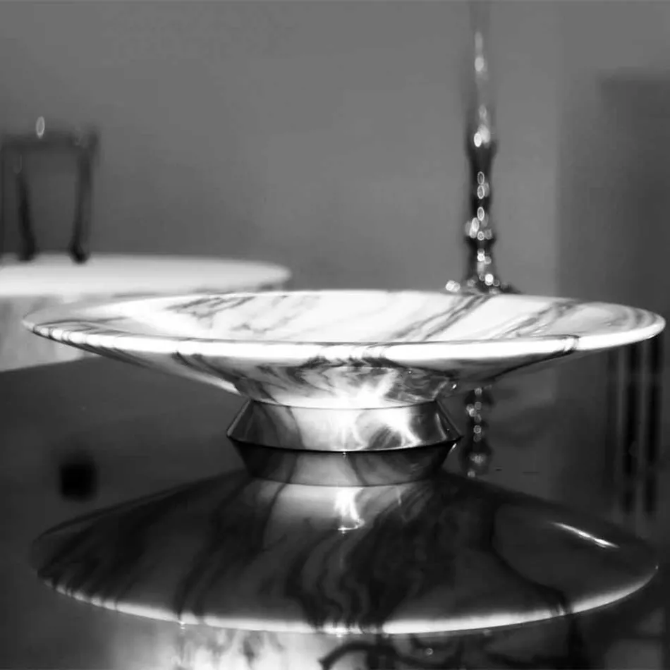 Peça central em Brezza della Versilia Mármore e metal feito na Itália - Amabile Viadurini