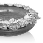 Peça central em decorações de vidro fumê e metal folha de prata - Argast Viadurini