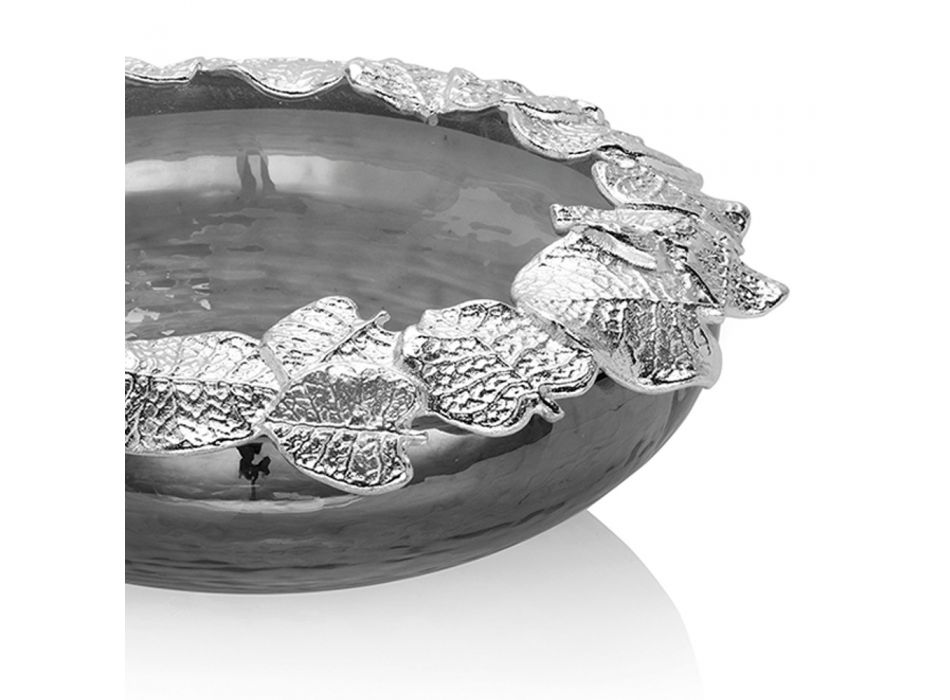 Peça central em decorações de vidro fumê e metal folha de prata - Argast Viadurini