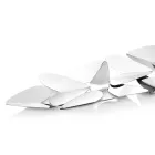 Peça central linear com design italiano de corações de metal prateado - Arlan Viadurini