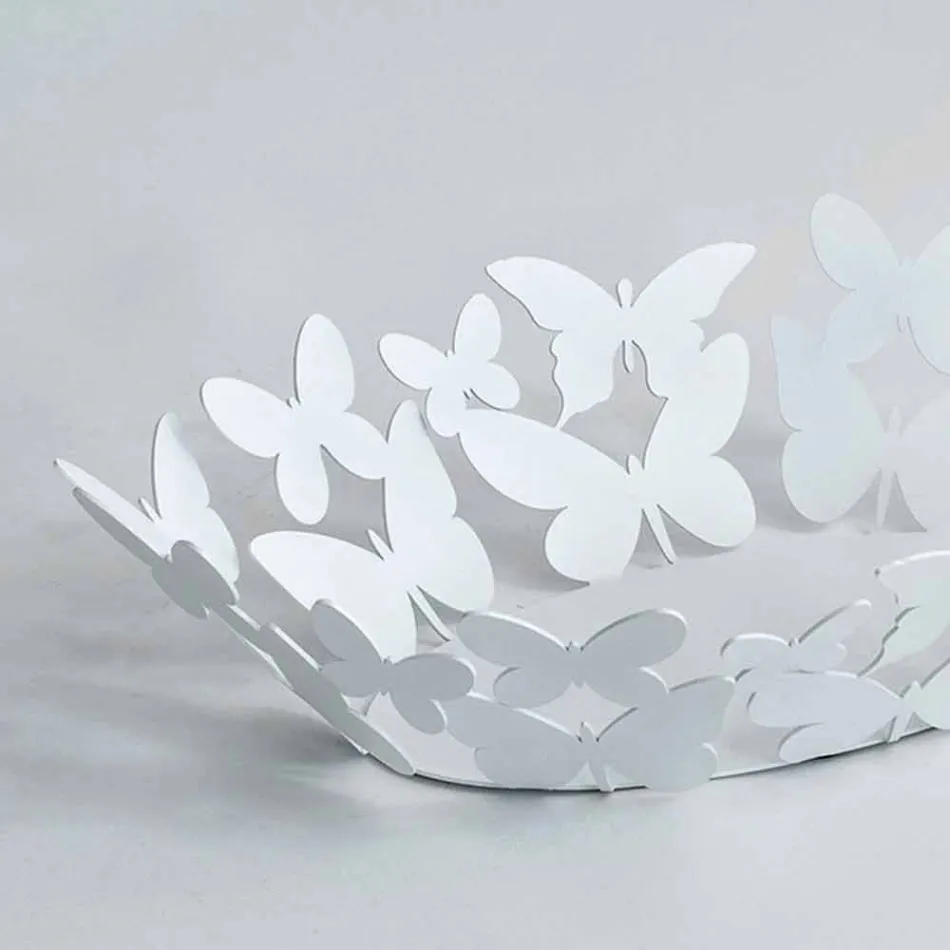 Peça central oval moderna em ferro branco ou bege fabricada na Itália - Leiden Viadurini