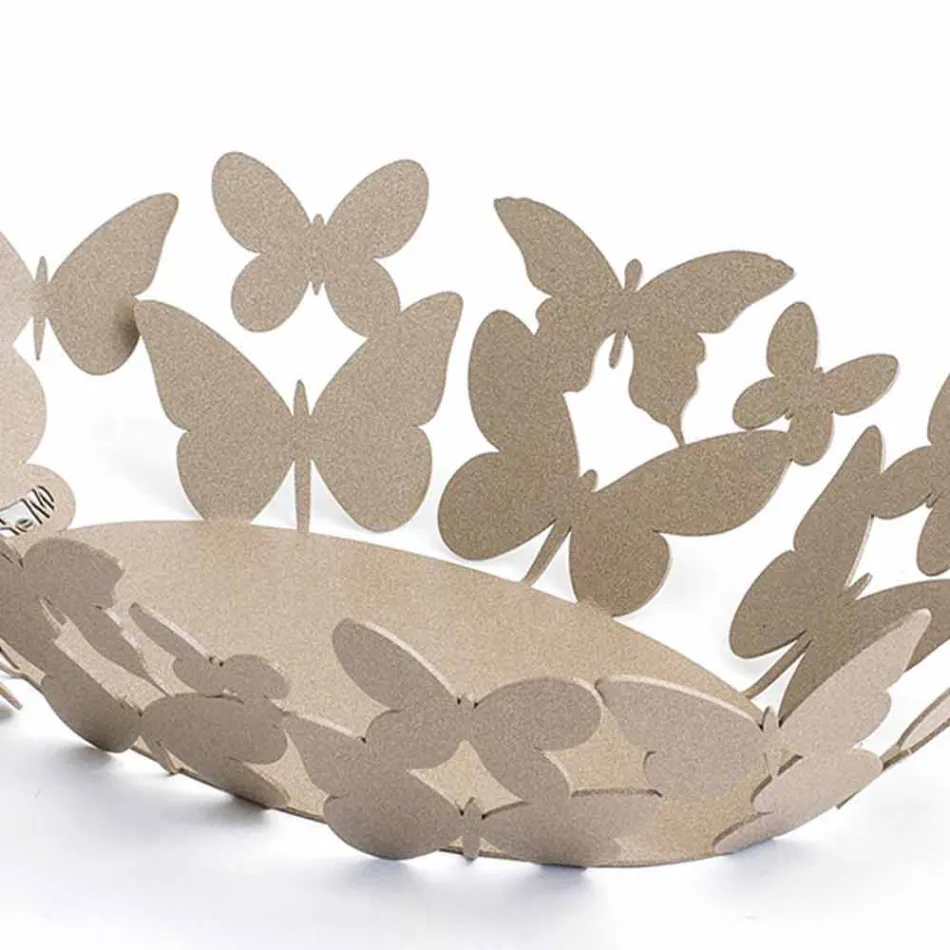 Peça central oval moderna em ferro branco ou bege fabricada na Itália - Leiden Viadurini