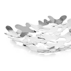 Mesa Central Quadrada Design Contemporâneo Decorado em Metal Prateado - Córdoba Viadurini