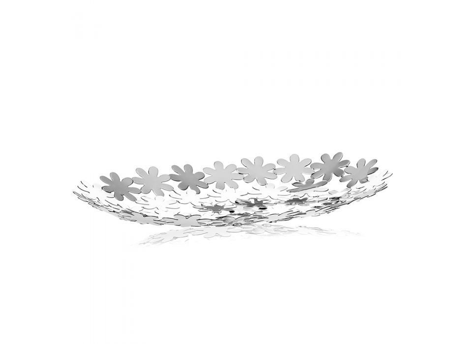 Bandeja de bolso de metal prateado centro de mesa luxuosa decoração de flores - Pinko Viadurini