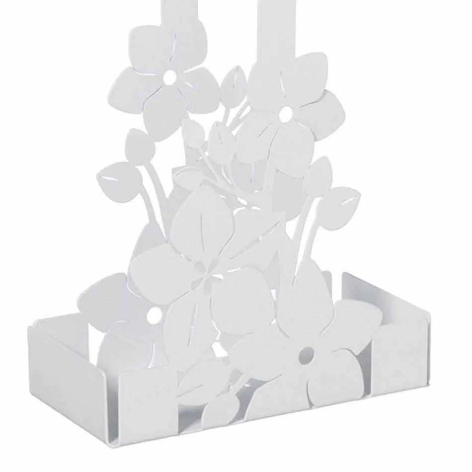 Cesta de suporte de copo de ferro floral de design moderno fabricada na Itália - Marken Viadurini