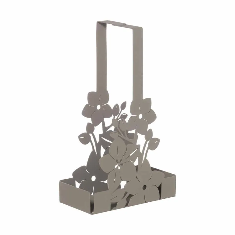 Cesta de suporte de copo de ferro floral de design moderno fabricada na Itália - Marken Viadurini