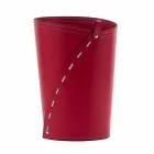 Cesto de papel para couro para escritório da Servus, feito à mão na Itália Viadurini